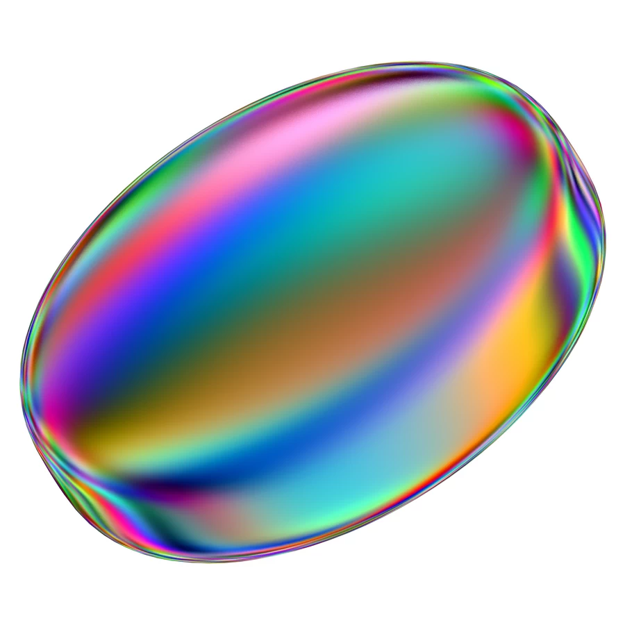 潮流酸性全息金属镭射机能彩虹3D立体几何图形png免抠图片素材【025】